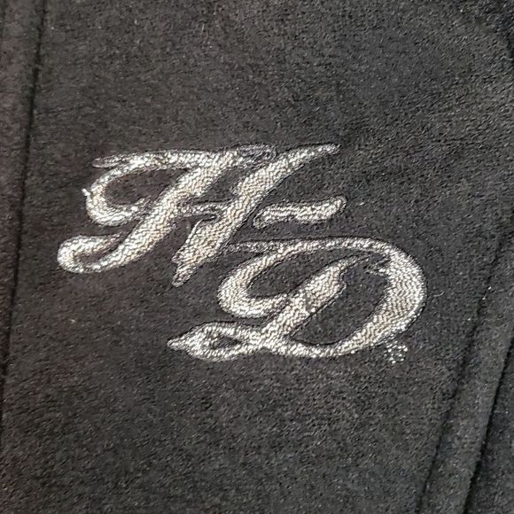 Harley-Davidson‎ Faux Fur & Suede Black Jacket Tribal Design Small - Picture 7 of 14